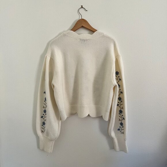 Mable Anthropologie Scalloped Edge Floral Sweater - Picture 4 of 7